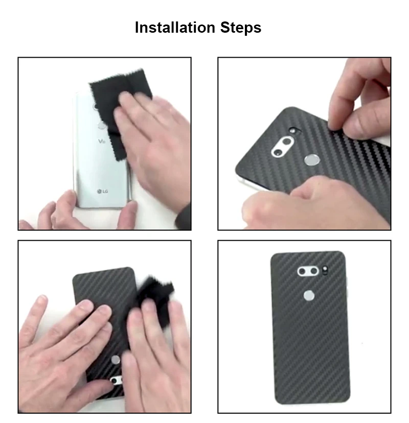 3D Carbon Fiber Skins Film Wrap Skin Phone Back Paste Sticker For LG G8 ThinQ V30 V35 V40 V50 ThinQ G6 G7 Q Stylus+ Film Sticker