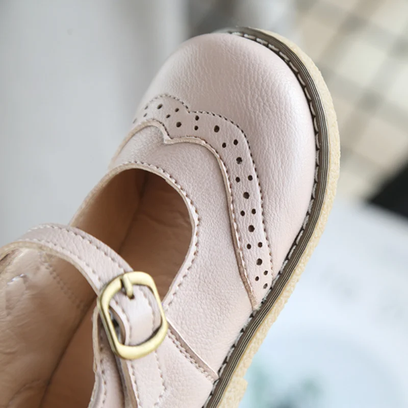 Nieuwe Grils Lederen Schoenen Casual Meisjes Herfst Winter Kids Pu Tonen Witte Schoenen Kinderen Zwart Roze Peuter Schoenen Meisje er 30Flats