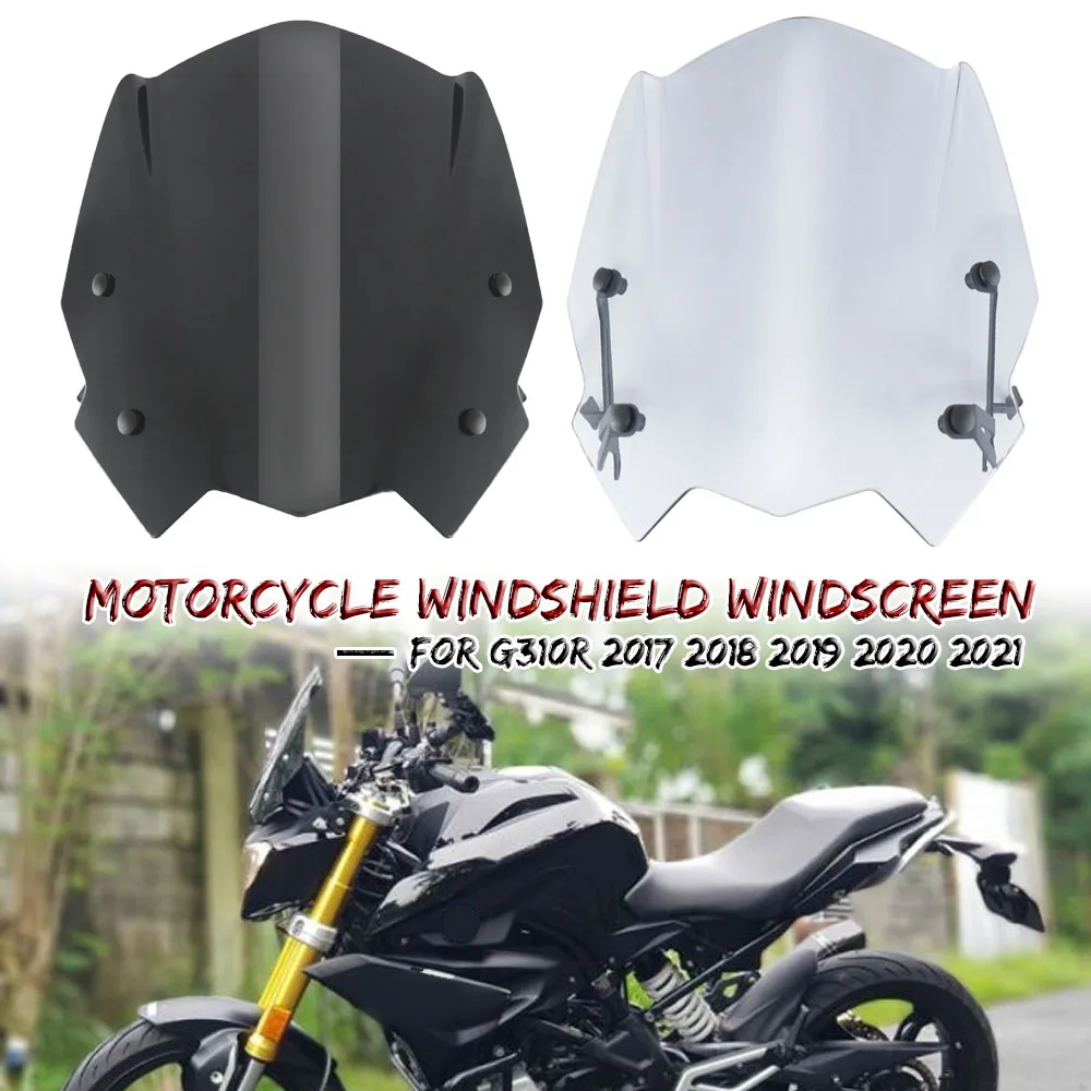 

Motorcycle Windshield Windscreen For BMW G310R 2017-2019 2020 2021 G 310 G310 R ABS Fairing Wind Deflector With Mounting Bracket