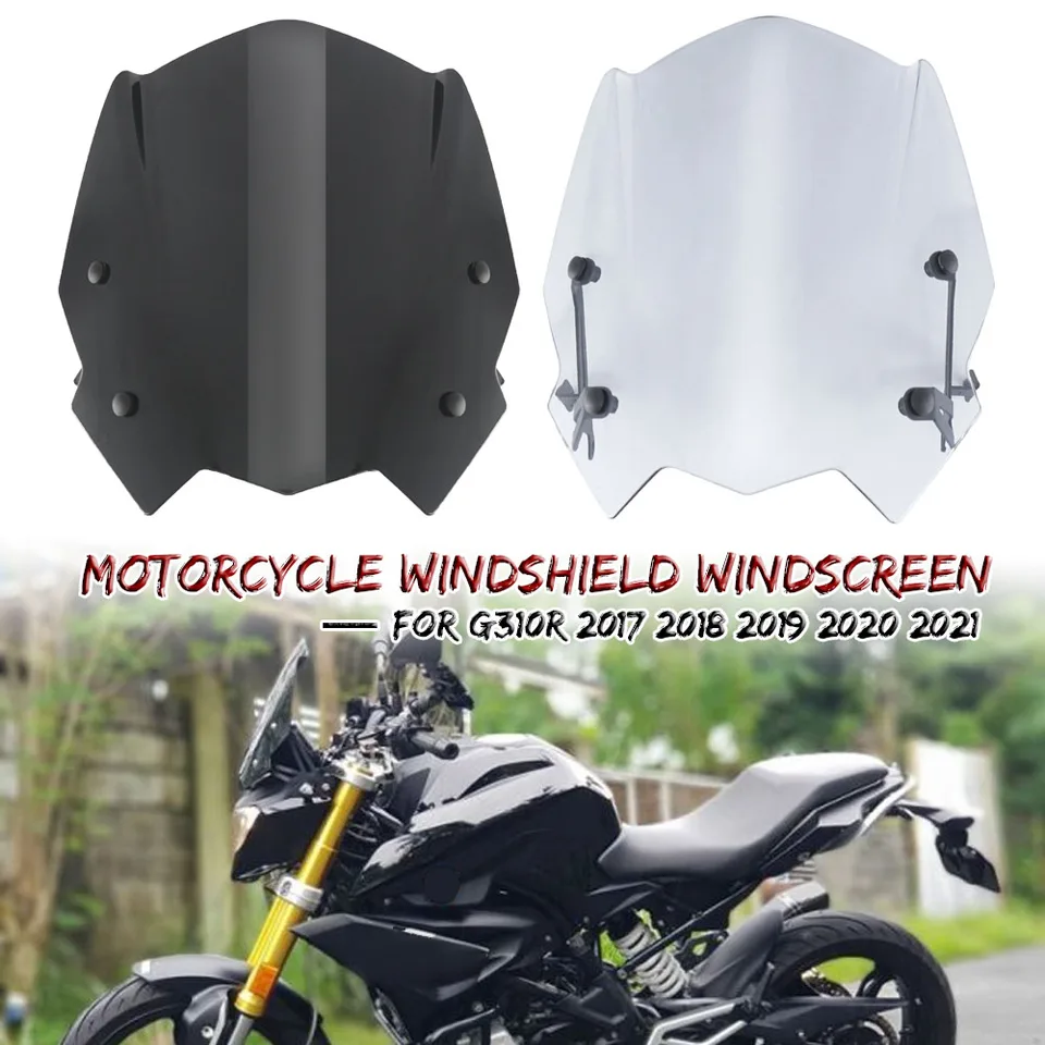 Pare-Brise Moto TAZGANTAX Pour BMW G310R 2016-2023 - Déflecteur De Vent Noir