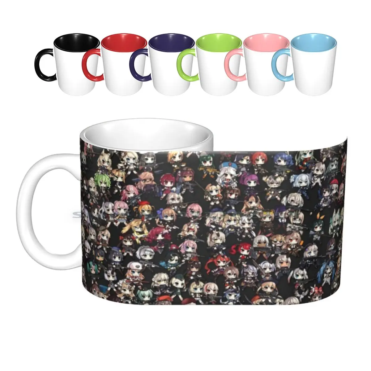 Girls Frontline Chibi Collage Ceramic Mugs Coffee Cups Milk Tea Mug Girls Frontline Phone Game Japan Anime Girls Frontline T