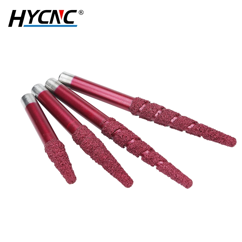 Stone Sintered Diamond Milling Cutter Drill Bit Tapered Ball Head Flat Bottom Cnc Router Carving Granite Marble Carving Knife