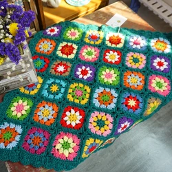 Colourful Daisy Handmade Crochet Blanket  Hand Hook Tablecloth Fashion Carpet  Yoga Bolster Cushion Party Crochet Table Mat