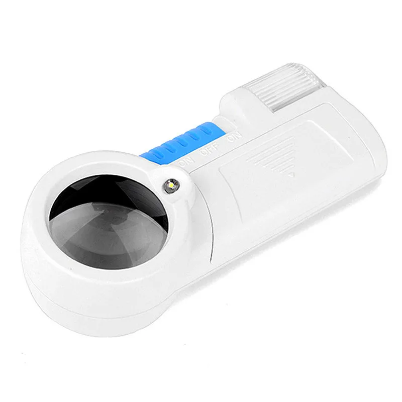 

12X Led Light Portable High Magnification Magnifying Glass, Hand-Held Reading Loupe, Identification of Antiques, Jewelry