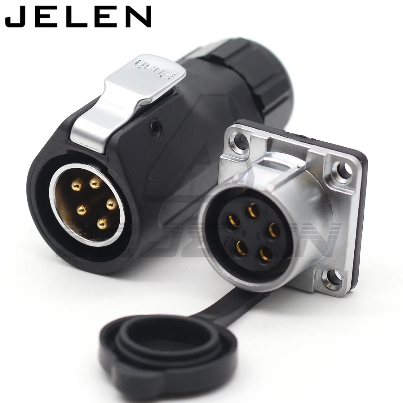 XHE20, IP67 2/3/4/5/6/7/8/9/10/12-pins waterdichte connector, M20 Paneelgemonteerde voedingskabelconnectorstekker en stopcontact