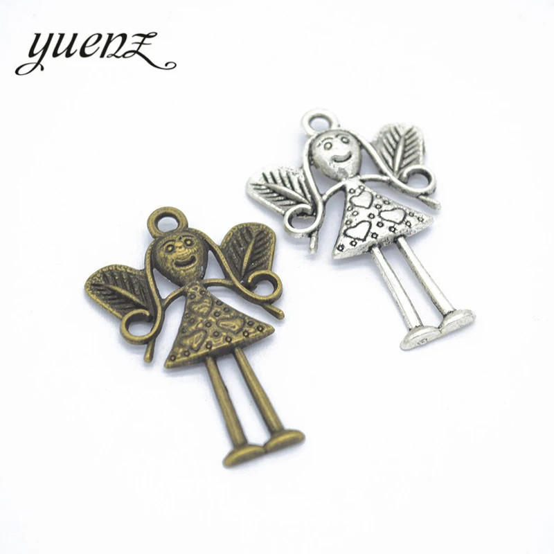 Free Shippin 10 pcs 36*24 mm antique silver color Alloy  angel charms Pendant Jewelry Findings I211