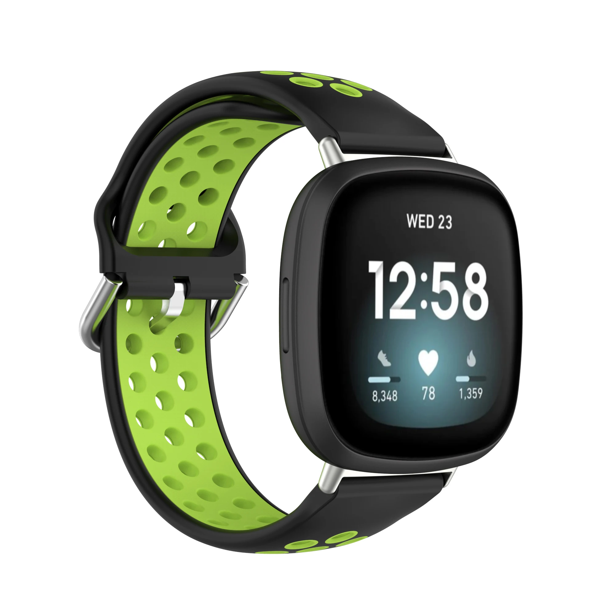 AKBNSTED Đôi Màu Mềm Dây Đeo Silicone Fitbit Versa 3/Cảm Giác Đồng Hồ Thông Minh Dây Đồng Hồ Có Thể Thay Thế Cho Vòng Đeo Sức Khỏe Fitbit Cảm Giác dây Đeo Tay