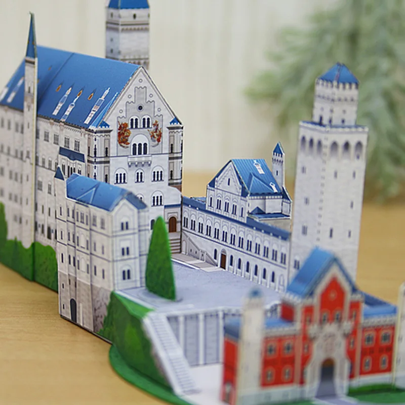 Germany Neuschwanstein Castle Mini 3D Paper Model House Papercraft DIY Origami Building Kids Adult Handmade Craft Toys QD-207