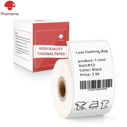 Phomemo Multi-Purpose Square Self-Adhesive Label for Phomemo M110/M200 Label Printer Width 20-50mm Labels/Roll