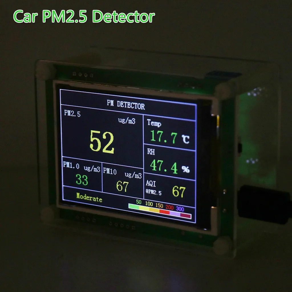 

Automobile PM2.5 Tester Air Quality Monitor Car Interior Air Analyzer House Gas Thermometer PM2.5 Detector