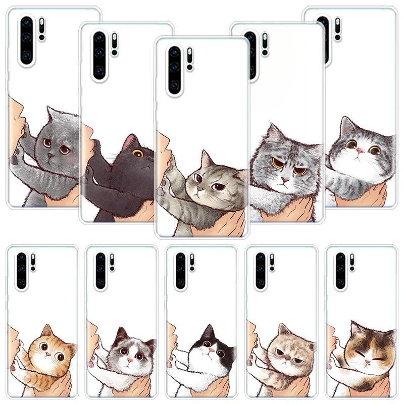 Kiss My Lovely Cat Kitten Phone Case For Huawei Honor 10 9 20 9X 8A 8X 8S Lite Pro Y5 Y6 Y7 Y9S P Smart Z 2019 2021 10i 20i