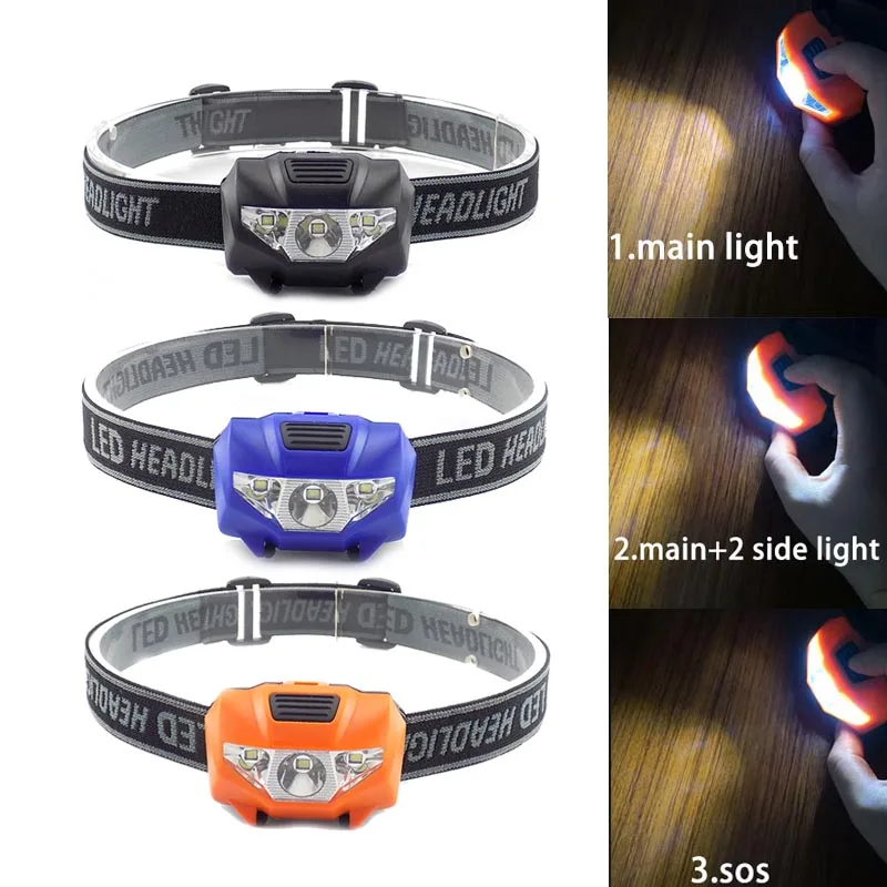 3W Mini Led Headlamp Lantern Flashlight Head Light Torch Lamp 3 Modes AAA Battery For Camping Fishing Biking