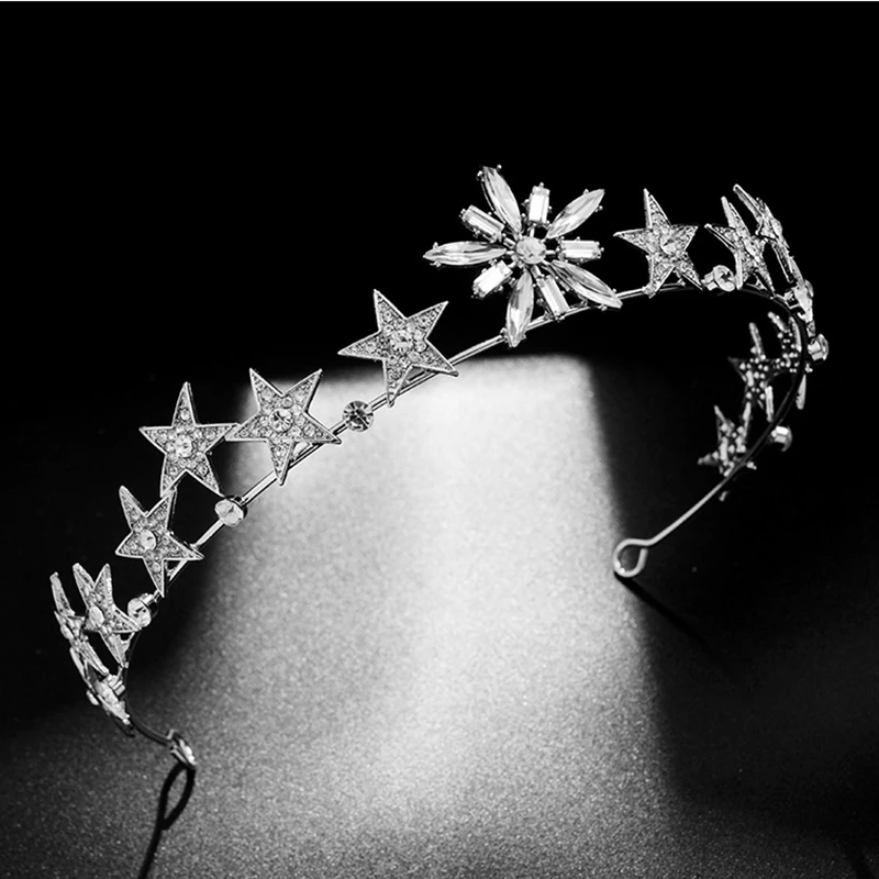 HG11598 nuovo stile stella coreano corona nuziale diadema copricapo da sposa strass principessa decorazione dei capelli da sposa per la sposa