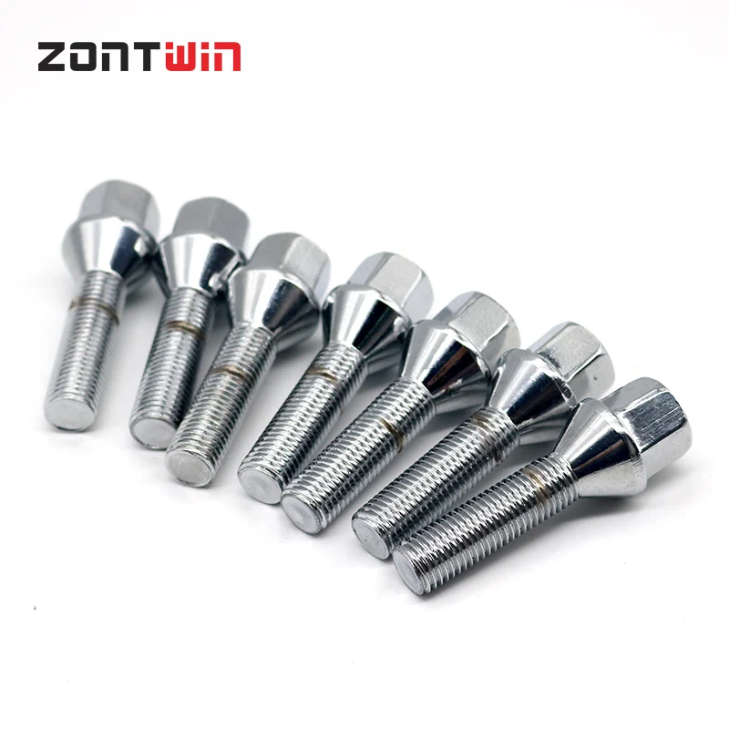 5pcs Car Alloy Wheel Nut Bolts Screw For BMW Benz VW Golf 5/6/7 CC Thread length 28/35/40/45/50mm M14x1.5 14x1.25 12x1.5 12x1.25