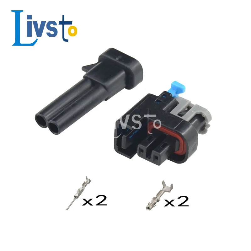 5 Sets 2 Pin Fuel Injector Plug Methanol Modified Socket Auto Waterproof Connector DJ7021Y-0.6-21 for Wuling Excelle Sail