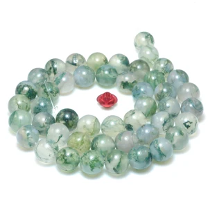 Natürliche Agata glatte grüne Moosrunden Loose Accounts, Edelstein Großhandel, halbkostbarer Stein, Armband und Halskette, Schmuck machen 10 Hauptverkäufe Nuria Semi Schmuck - №4