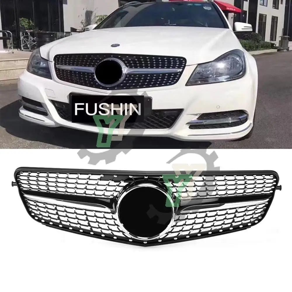 

Front Bumper Grille Upper racing Grill For Benz C Class W204 C180 C200 C300 C350 2008 2009 2010 2011 2012 2013 2014 With emblem