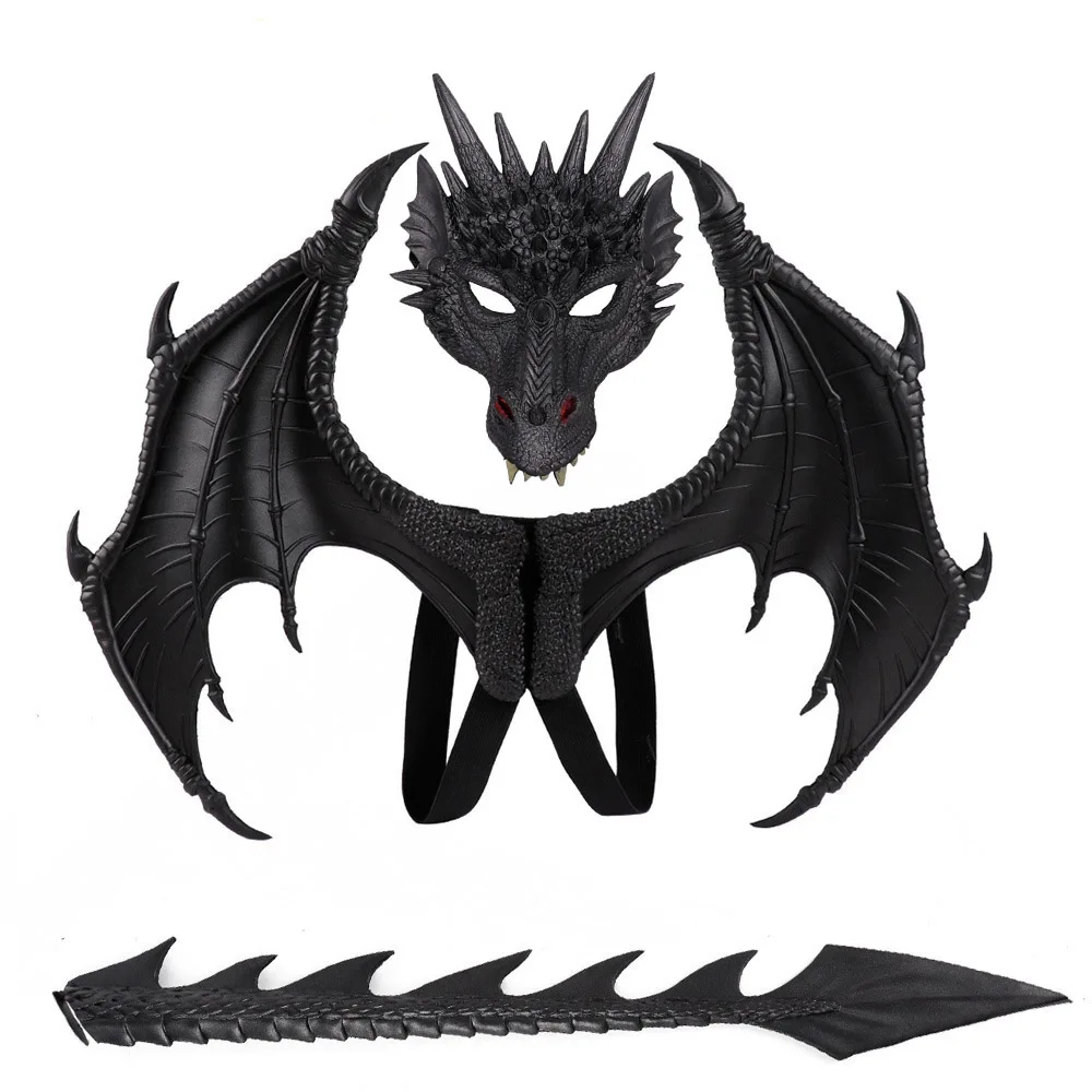 Animal Cospty Dragon Costume Purim Christmas Gift Carnival Party Kids zestaw na Cosplay skrzydło i ogon kostium na dzień dziecka kran