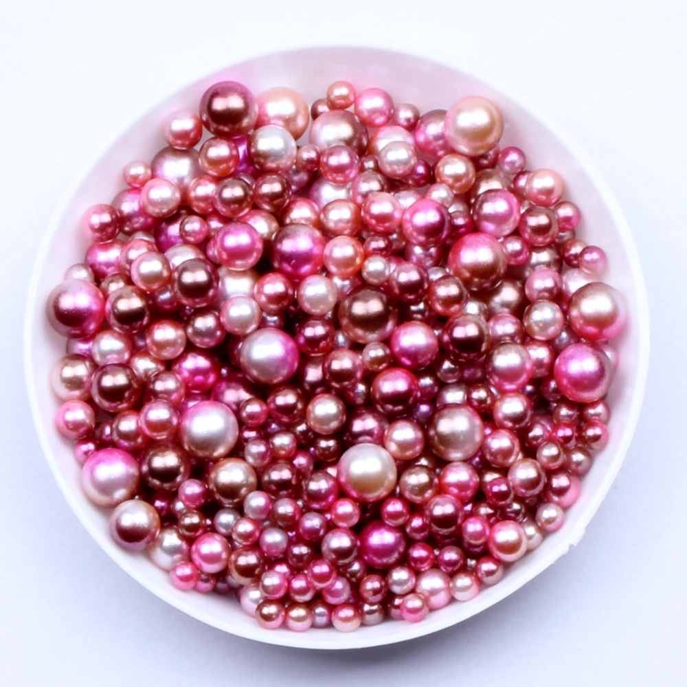 

6mm 5000pcs RainBow Color No Hole Round Pearls Imitation Pearls Craft Wedding Dresses DIY Jewelry Nail Art Decorations