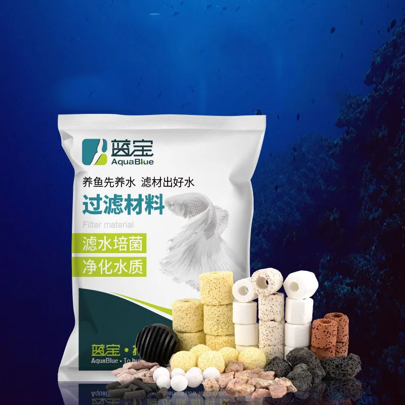 Aquarium Fish Tank Filter Media Ceramic Rings Activated Carbon Bio Balls Clear Water  With Free Filter Net Bag 500G