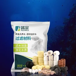 Acquario serbatoio di pesce Media filtrante anelli in ceramica carbone attivo Bio Balls acqua pulita con sacchetto filtro gratuito 500G