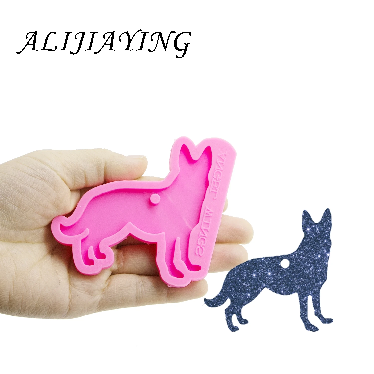 Shiny Different Breed Dogs Mold for Keychain , Poodle Silicone Epoxy Resin Mold, Fondant Chocolate Cake Molds DY0128