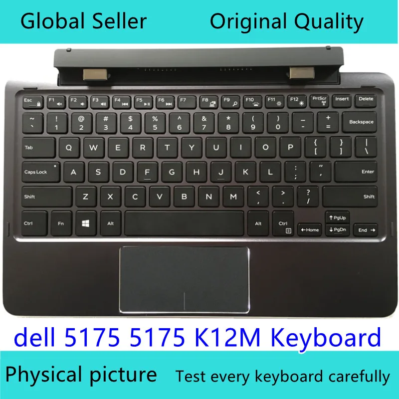 Original 100% New Keyboard with Pen Battery Docking Station for Dell Latitude 11 5175 5179 K12M T54KN Laptop Bottom Cover Base