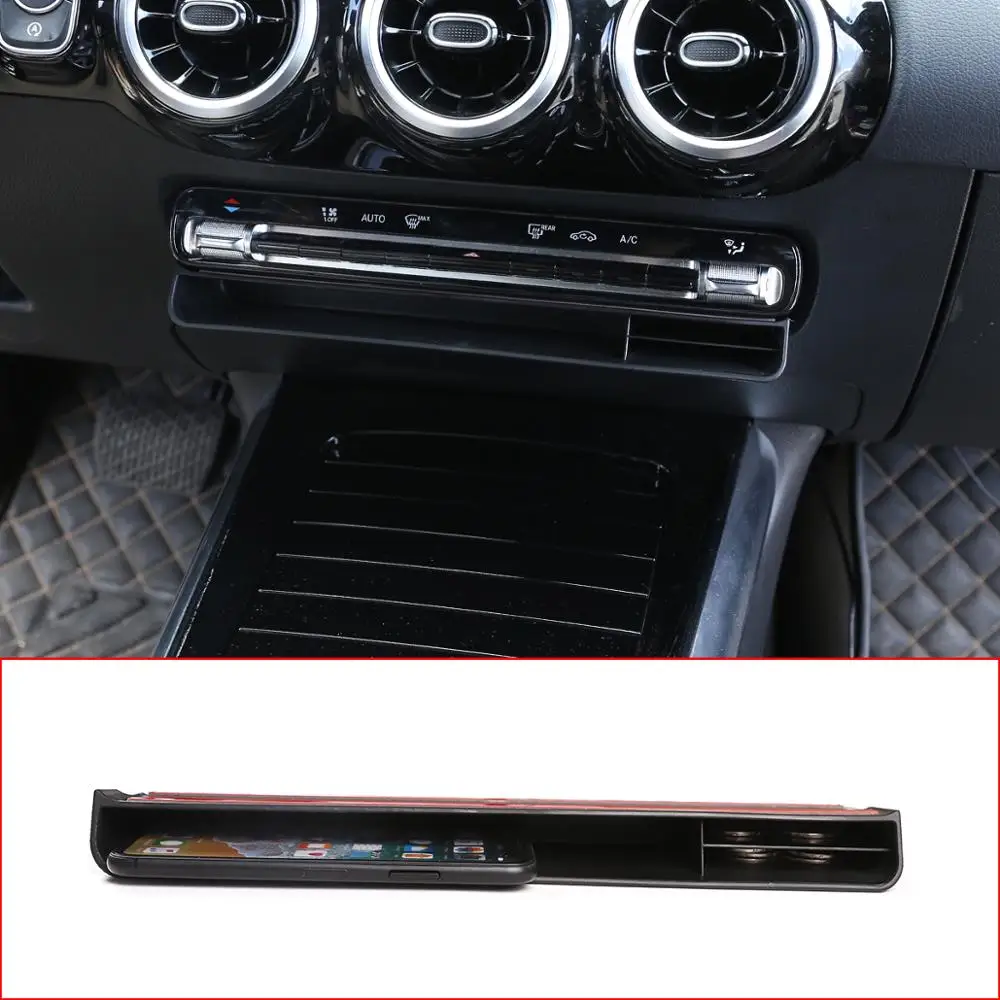 Car Accessories For Mercedes Benz B GLB GLE GLS Class W247 X247 W167 X167 2020 ABS Black Central Control Storage Box Trim