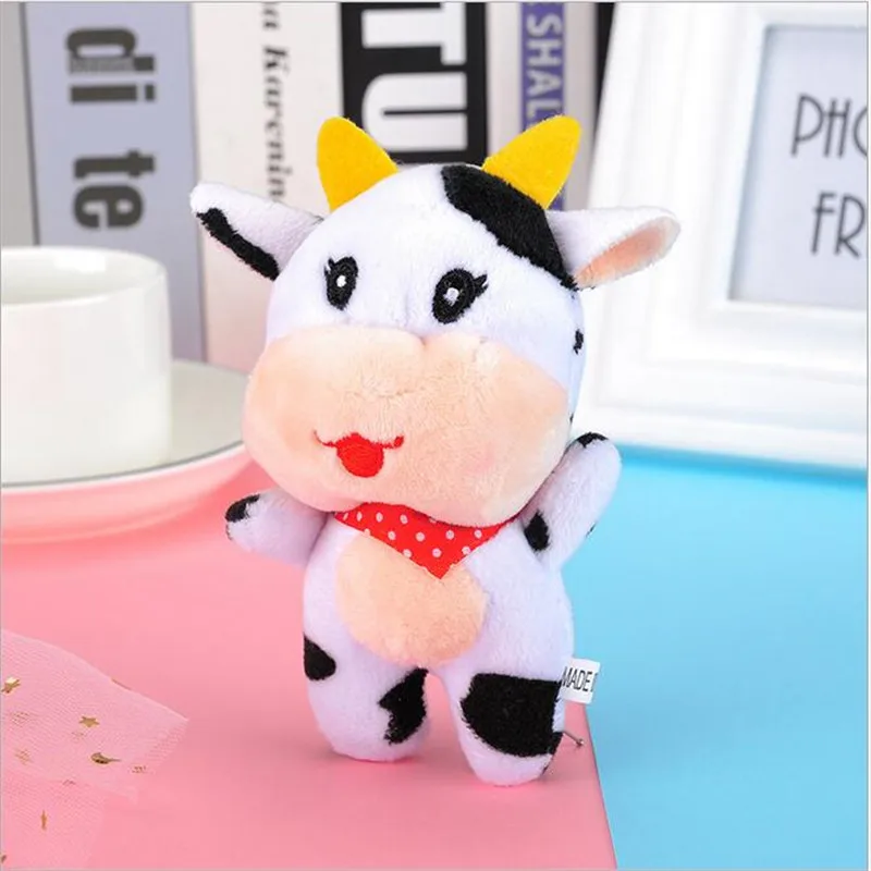 1PCS Cute Little Cow Plush Toy Bull Symbol Of  The Year Mascot  Pendant Stuffed Toys For Girls Gift Doll Grab Machine Doll 12cm