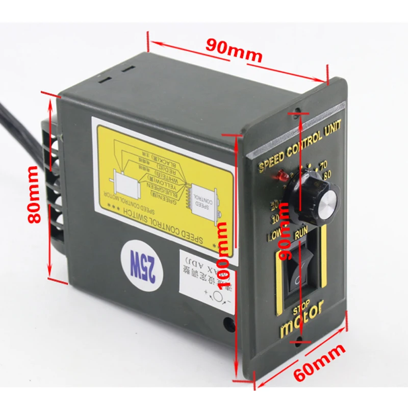 6W 220V AC Gear Reducer with speed regulator single - phase Adjustable-speed CW CCW Large Torque