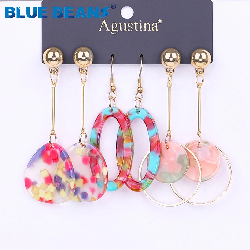BLUE BEANS 2020 Earring Set For Women Long Earrings Fashion Jewelry Drop Earrings Sets Boho Minimalist Girls Dangle Earring Stud