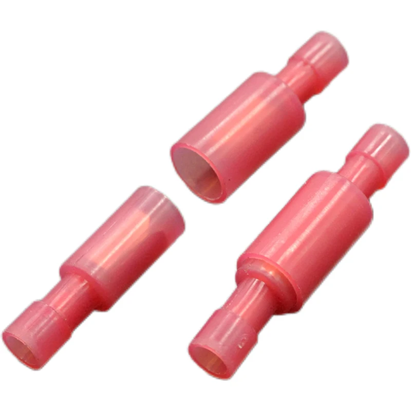 100 Red 22-16 Gauge Fully Insulated Nylon Bullet Connectors Wire Terminals Mates+ male & female