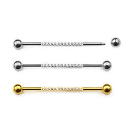 16/14G Industrial Barbell Piercing Stainless Steel  34-38mm Straight Bar Cartilage Earring Ear Piercing Barbells Body Jewelry