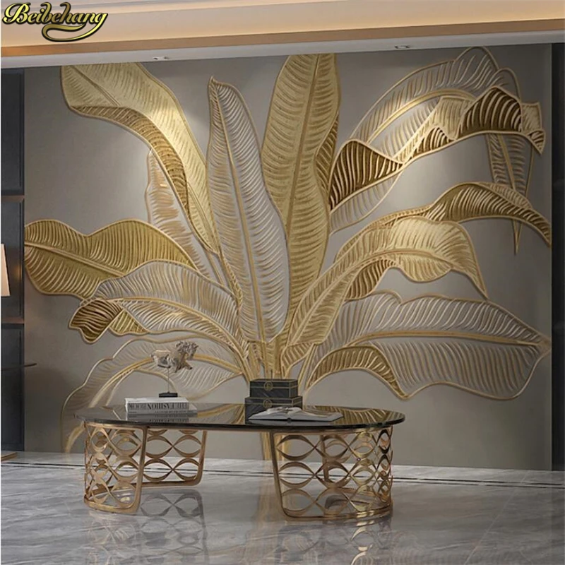 Customized 3D Retro Chinese Plantain Design Beibehang Wallpaper Mural Light Theme Luxury TV Background Living Room Bedroom Decor