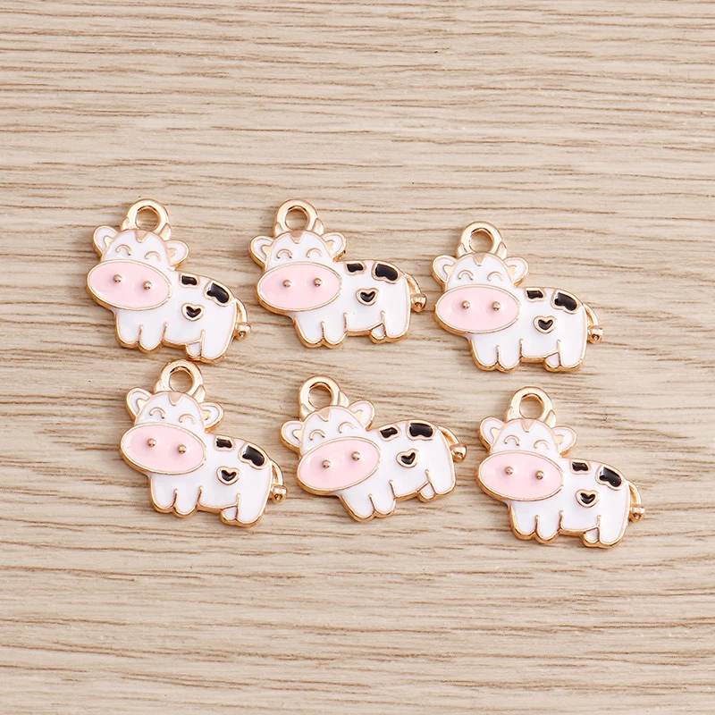 10 Stück Cartoon-Tier-Charms für die Schmuckherstellung, Emaille, Panda, Kaninchen, Katze, Hund, Elefant, Charms-Anhänger für Halsketten, Ohrringe, Geschenk – Detail 7