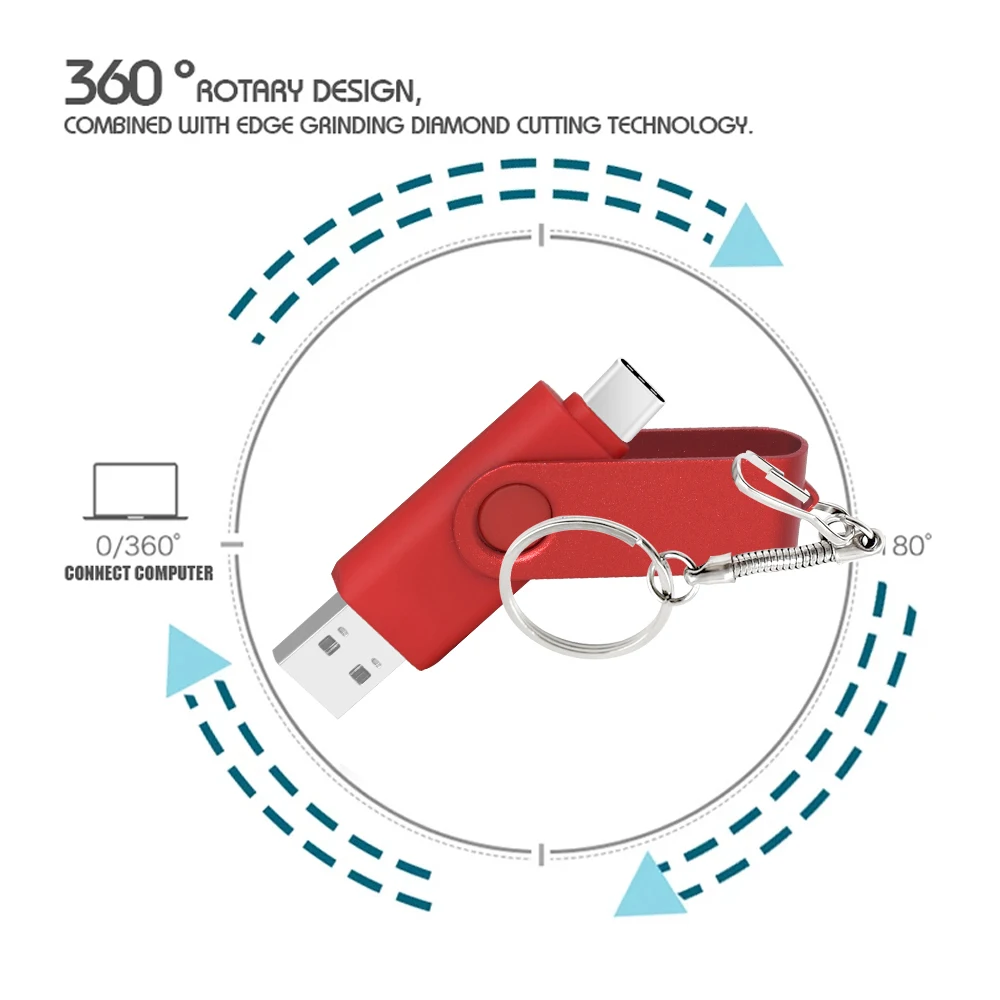 고속 3 IN 1 Type-C USB 2.0 플래시 드라이브 Pendrive usb 키 OTG USB 플래시 드라이브 64GB 32GB 16GB 128GB 펜 드라이버 Cle USB