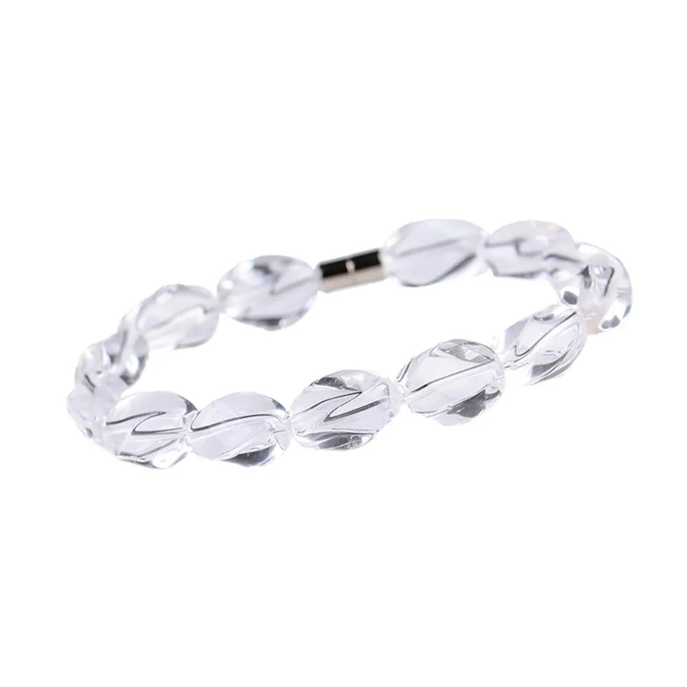 Natural White Rock Crystal Bracelet Jewelry For Women Lady Men Love Luck Reiki Gift Clear Beauty Beads Rare Gemstone AAAAA