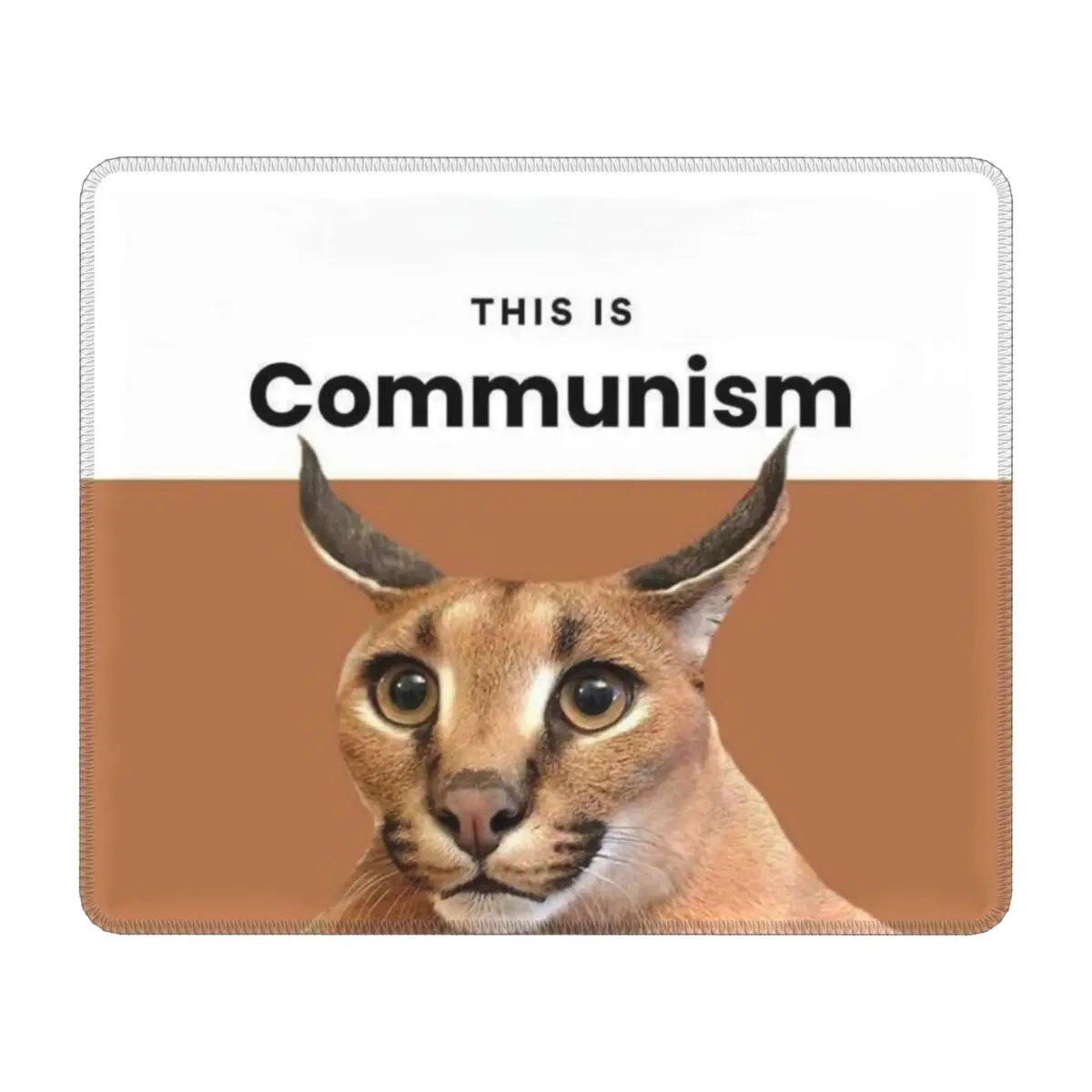 Kawaii Communism Floppa Cute Meme Mouse Pad Square Non-Slip Rubber Mousepad for Gamer Laptop Computer PC Caracal Cat Mouse Mat