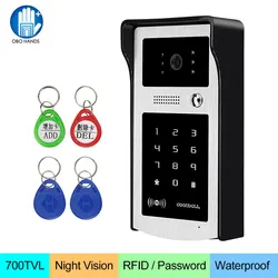 Wired 700TVL RFID Video Intercom Doorbell Door Phone Call Panel with IR Light Vision Camera Outdoor Rainproof for Home Apartment