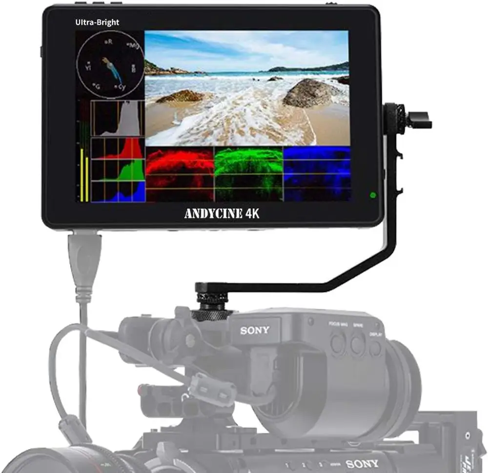 ANDYCINE C7/C7S Field  DSLR Camera Monitor 7 Inch Ultra Bright 2200nit 1920x1200 Touch Screen 4K HDMI 3G-SDI In/Out