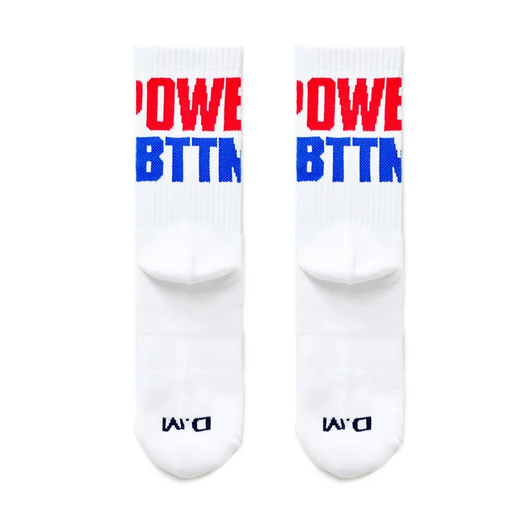 Calcetines largos deportivos para hombre, medias cómodas con letras de Color blanco, Sexy, para fútbol, 1 par