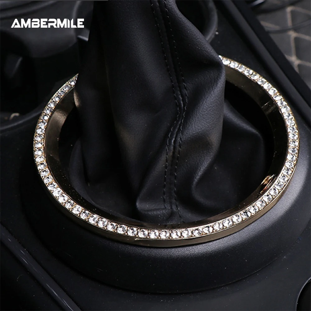 Artificial Diamond Interior Trim Car Gear Shift Panel Ring Cover for Mini Cooper R56 R55 Accessories