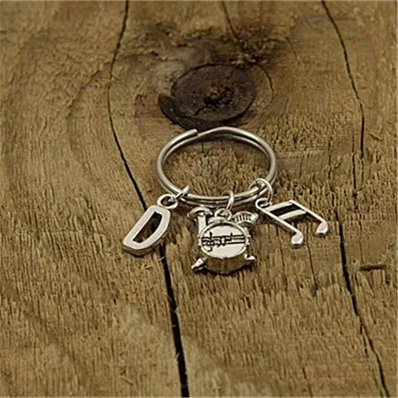 Drummer Keyring, Drummer Keychain, Drummer Gift, Initial Charm, Musician Gift, Drumkit, Musical Instrument, Drum
