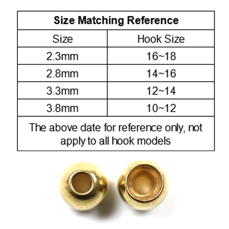 Wifreo 50pcs Fly Tying Brass Beads Nymph Bead Head Fly Tying Bead 2.3mm 2.8mm 3.4mm 3.8mm China Fly Fishing Material Wholesale