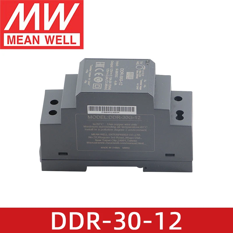 

MEANWELL DDR-30L 30G-12 12V 2.5A 30W meanwell 30W DIN Rail Type DC-DC Converter Switching Power Supply