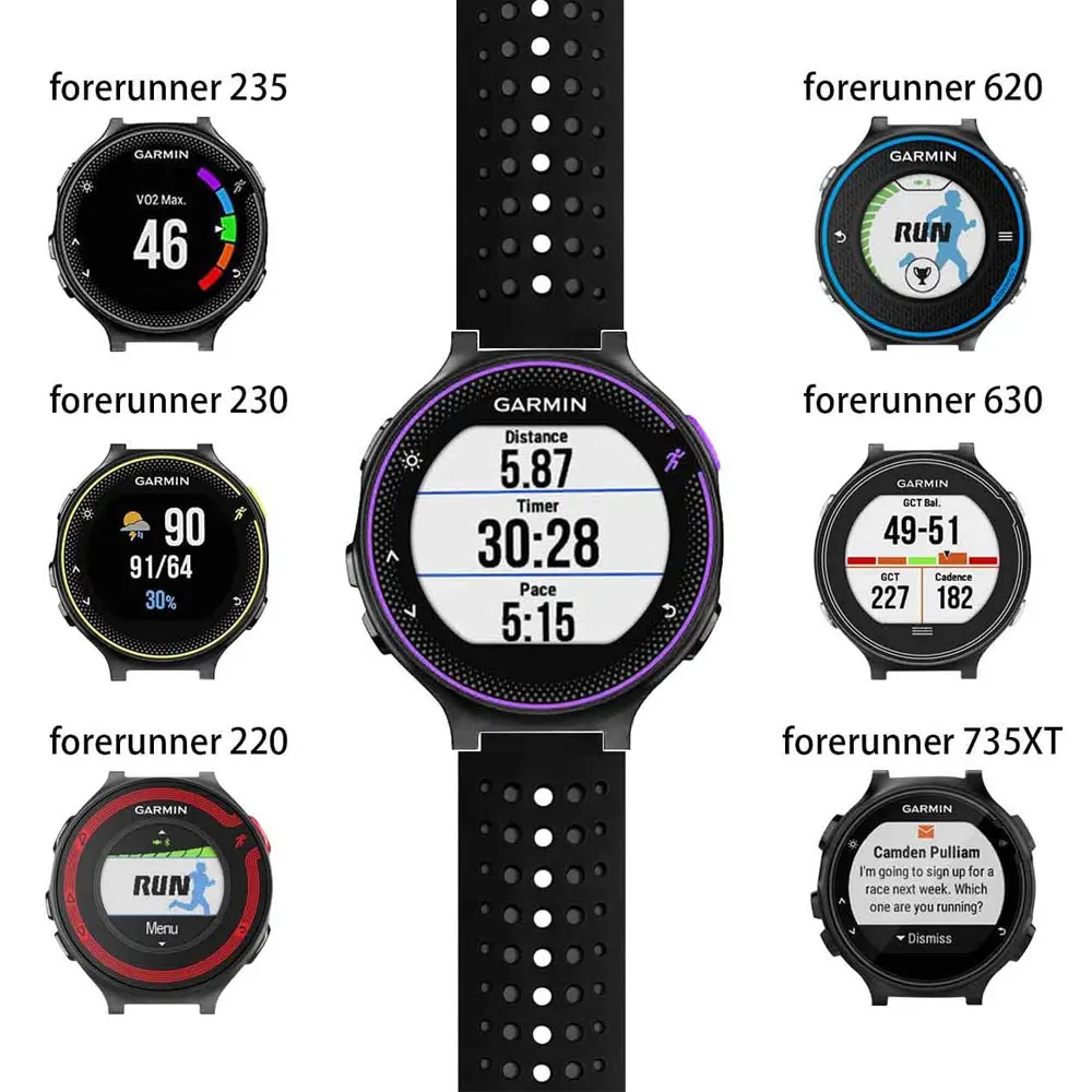 Sillicone pulseira para garmin forerunner 235 pulseira de banda relógio inteligente para garmin forerunner 220/230/235/620/630/735xt/235 lite