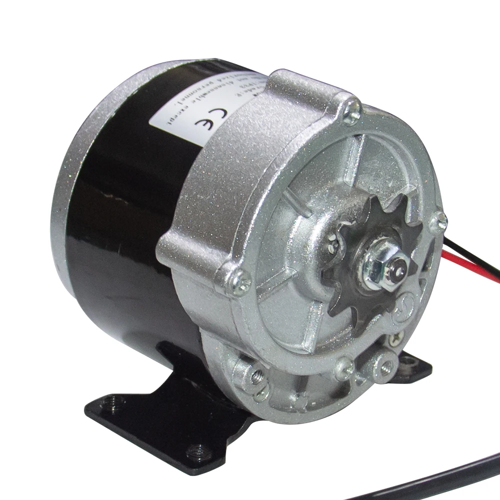 MY1016Z3 DC Scooter Motor 24V 36V Brushed Gear Motor 350W High 380Rpm with Sprocket 9 Teeth Pitch 12.7mm for Electric Bike