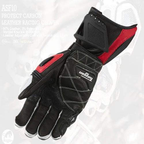 Imagen 2 del producto Guantes de motocicleta Afs6 Afs10 Afs18, protección de seguridad, a prueba de viento, manoplas de Motocross, pantalla táctil, cuero para hombre