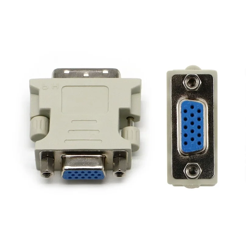 Professional DVI-I male to VGA female adapter Black Male To Female Adapter Video Converter For use with a VGA cable