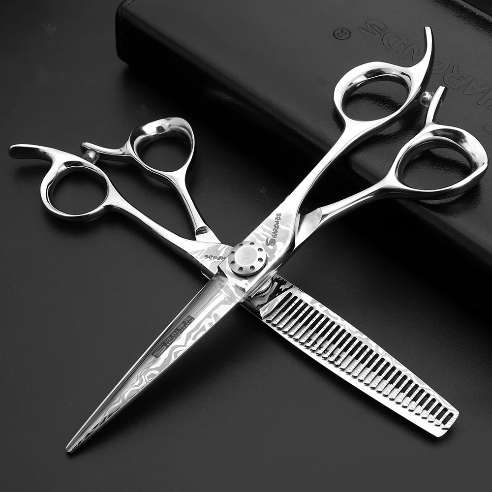 

9cr13 high quality 6 inch barber shop professional scissors Japan 440c hairdressing thinning scissors non-slip wear-resistant